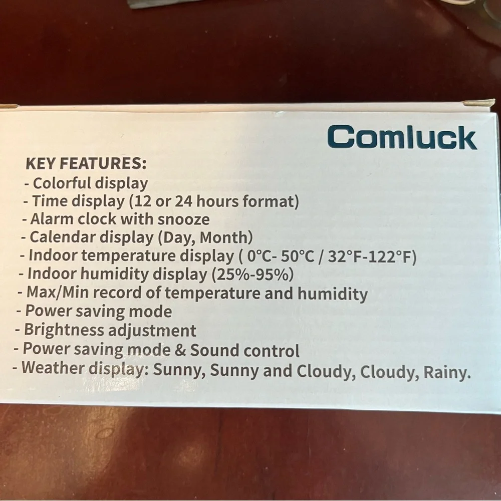 Black Digital Alarm Clock with indoor temp and humidity